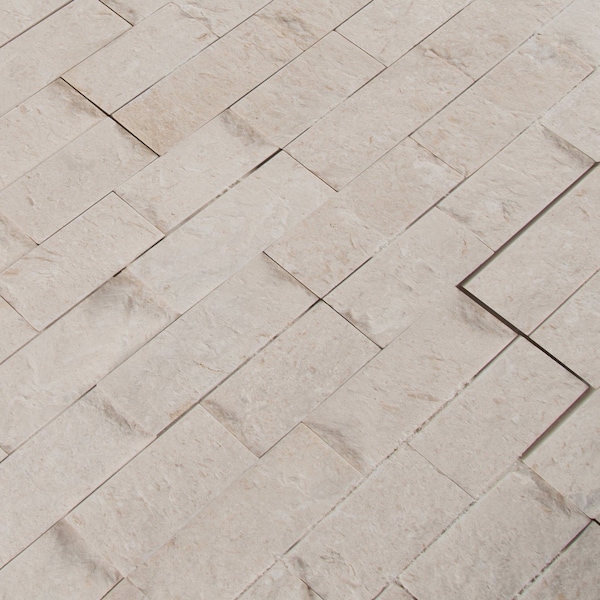 Msi Mayra White Splitface Ledger Panel 6 In. X 24 In. Natural Limestone Wall Tile, 6PK - ZOR-PNL-0010