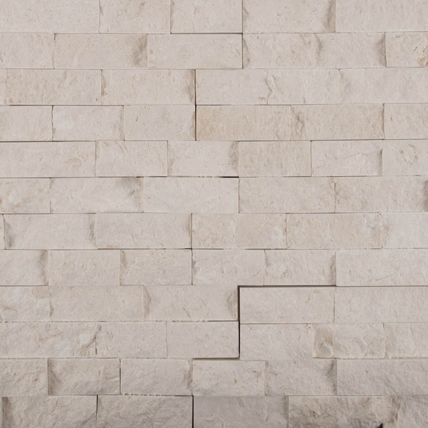 Msi Mayra White Splitface Ledger Panel 6 In. X 24 In. Natural Limestone Wall Tile, 6PK - ZOR-PNL-0010