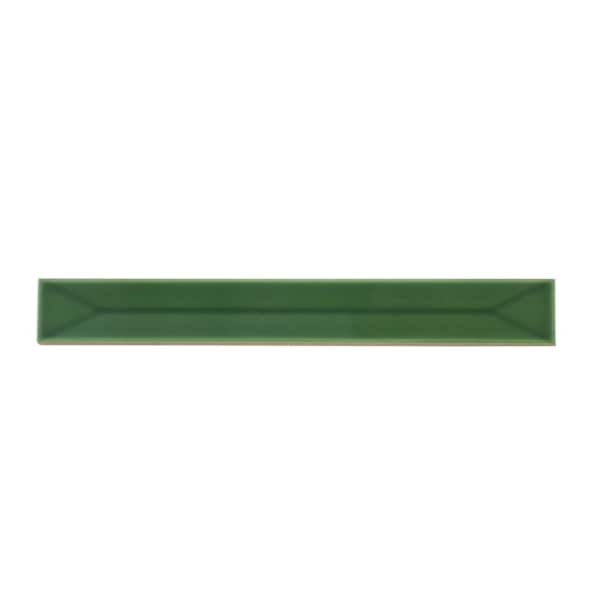 Apollo Tile Horizonte 2 x 16 in. Glossy Forest Green Ceramic Deco Subway Wall Tile 10.76 sq ft/case, 50PK - FLT88DECFRS216