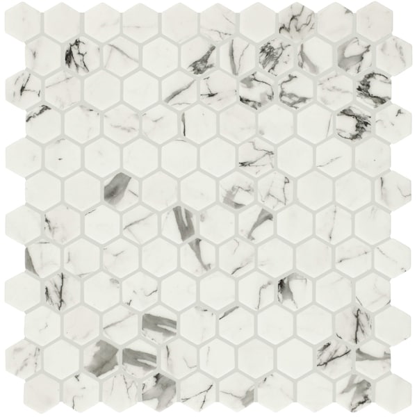 Daltile Uptown Glass 1in Hexagon Mosaic, 16.92 SQFT Per Carton, 18PK - UP251HEXMS1P