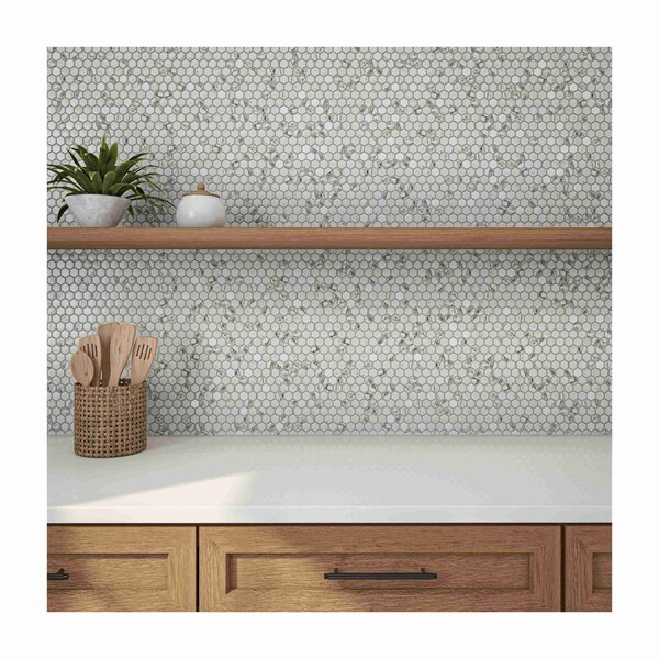 Daltile Uptown Glass 1in Hexagon Mosaic, 16.92 SQFT Per Carton, 18PK - UP251HEXMS1P