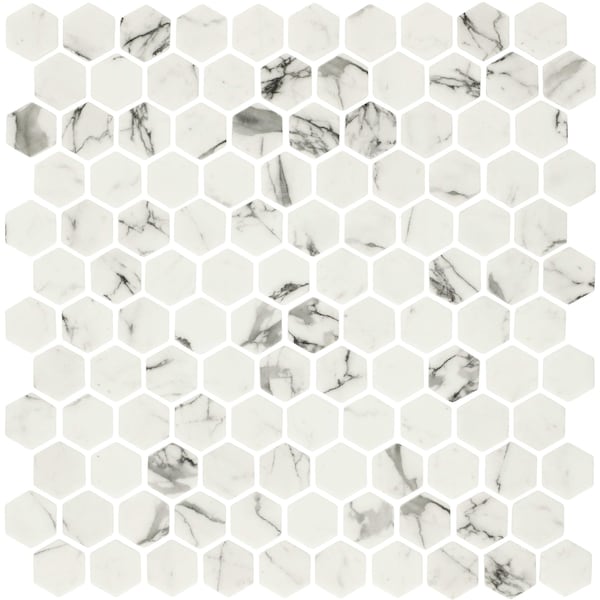 Daltile Uptown Glass 1in Hexagon Mosaic, 16.92 SQFT Per Carton, 18PK - UP251HEXMS1P
