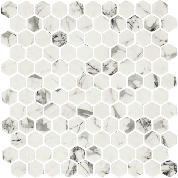Daltile Uptown Glass 1in Hexagon Mosaic, 16.92 SQFT Per Carton, 18PK - UP251HEXMS1P