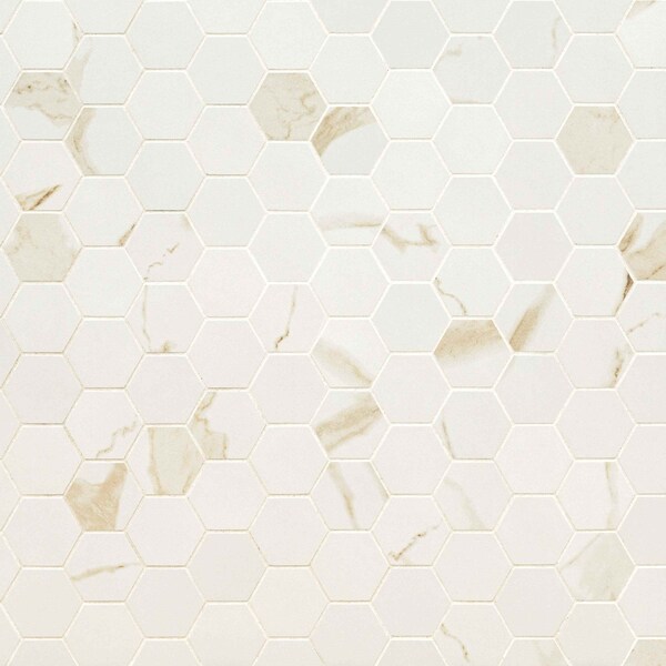 Msi Eden Calacatta Sample. Matte Porcelain Hexagon Floor & Wall Tile - ZOR-PT-0634-SAM