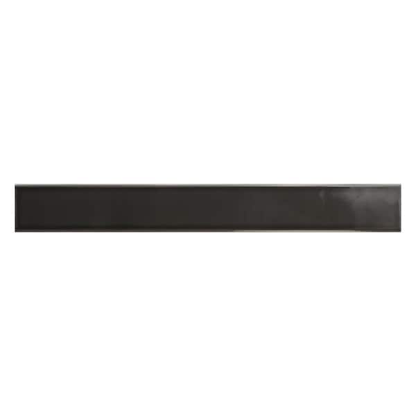 Apollo Tile Horizonte 2 x 16 in. Glossy Jet Black Ceramic Subway Wall Tile 10.76 sq ft/case, 50PK - FLT88BLK216A