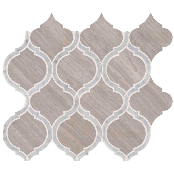 Msi White Quarry Savona 10.89 In. X 12.80 In. X 10Mm Honed Marble Mesh-Mounted Mosaic Tile, 10PK - ZOR-MD-0224