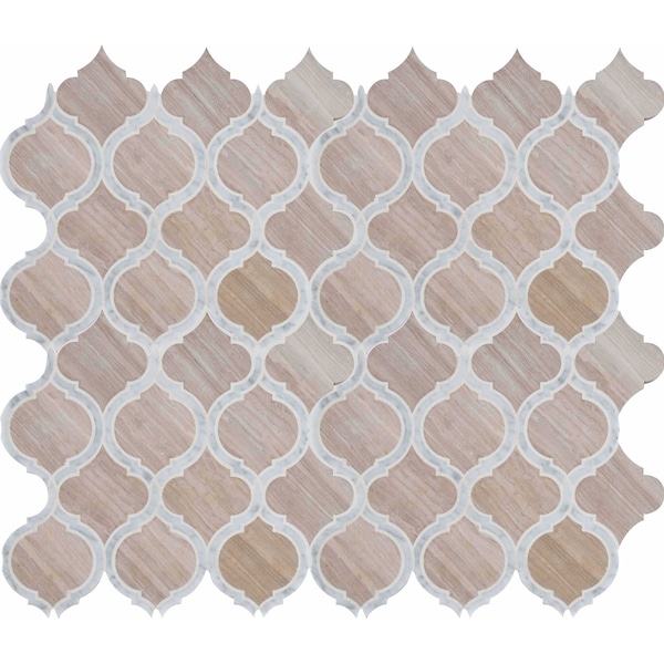 Msi White Quarry Savona 10.89 In. X 12.80 In. X 10Mm Honed Marble Mesh-Mounted Mosaic Tile, 10PK - ZOR-MD-0224