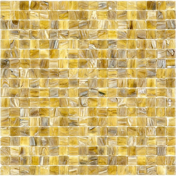 Apollo Tile Skosh 11.6inx11.6in Glossy Golden Brown Glass Mosaic Wall and Floor Tile 18.69 sqft/case, 20PK - APLNB88BR610A