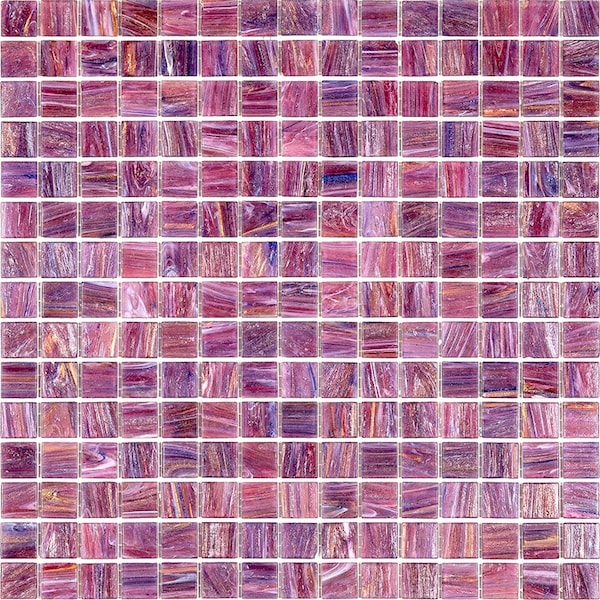 Apollo Tile Celestial 12inx12in Glossy Copper Rose Red Glass Mosaic Wall and Floor Tile 20 sqft/case, 20PK - APLST88RD215A