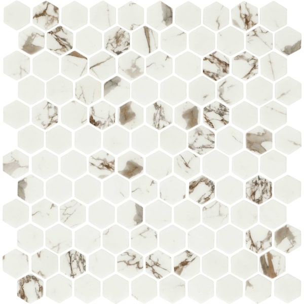 Daltile Uptown Glass 1in Hexagon Mosaic, 16.92 SQFT Per Carton, 18PK - UP261HEXMS1P