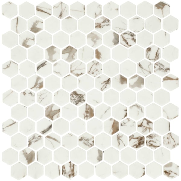 Daltile Uptown Glass 1in Hexagon Mosaic, 16.92 SQFT Per Carton, 18PK - UP261HEXMS1P