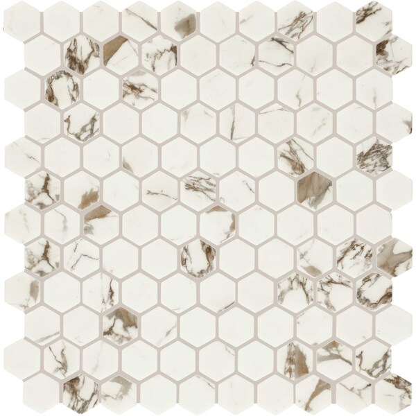 Daltile Uptown Glass 1in Hexagon Mosaic, 16.92 SQFT Per Carton, 18PK - UP261HEXMS1P