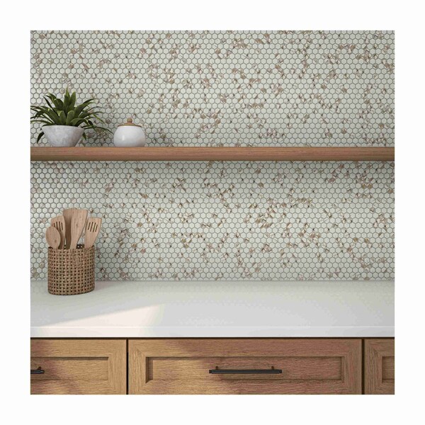 Daltile Uptown Glass 1in Hexagon Mosaic, 16.92 SQFT Per Carton, 18PK - UP261HEXMS1P