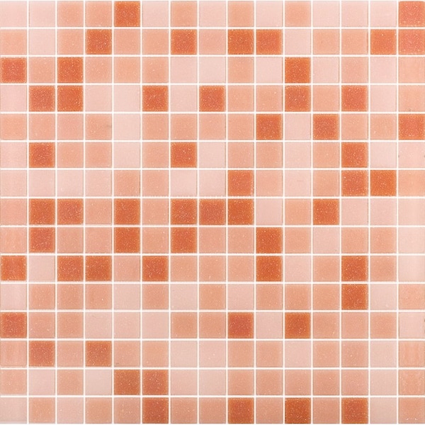 Apollo Tile Mingles 12 in. x 12 in. Glossy Peach Pink Glass Mosaic Wall and Floor Tile 20 sq. ft./case, 20PK - MIX2088PK238A