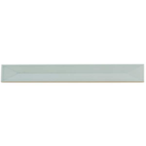 Apollo Tile 2 x 16 in. Glossy Pastel light Blue Ceramic Deco Subway Wall Tile 10.76 sq ft/case, 50PK - FLT88DECSKY216
