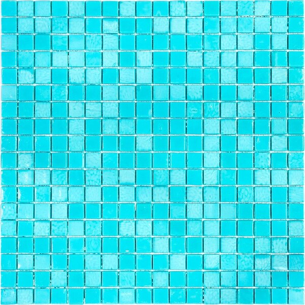Apollo Tile Skosh 11.6in x 11.6in Glossy Turqouise Green Glass Mosaic Wall and Floor Tile 18.69 sqft/case, 20PK - APLNB88GN432A