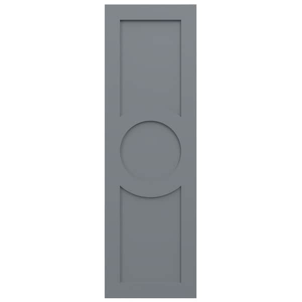 Ekena Millwork True Fit PVC Center Circle Arts & Crafts Fixed Mount Shutters, Ocean Swell, 12W x 36H, PR - TFP001AC12X036CH