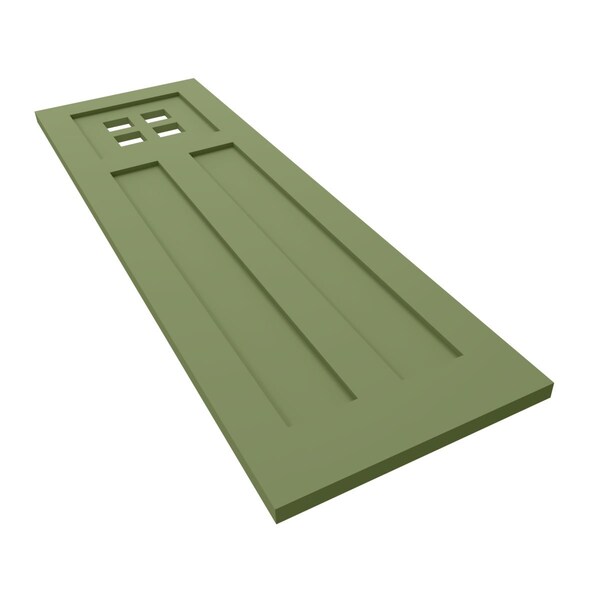 Ekena Millwork True Fit PVC San Antonio Mission Style Fixed Mount Shutters, Moss Green, 15W x 70H, PR - TFP001ST15X070MG