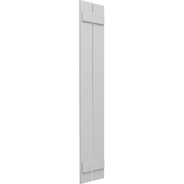 Ekena Millwork True Fit PVC Two Board Spaced Board-n-Batten Shutters, Primed, 11 1/4"W x 64"H - TFP101SBF11X064PR