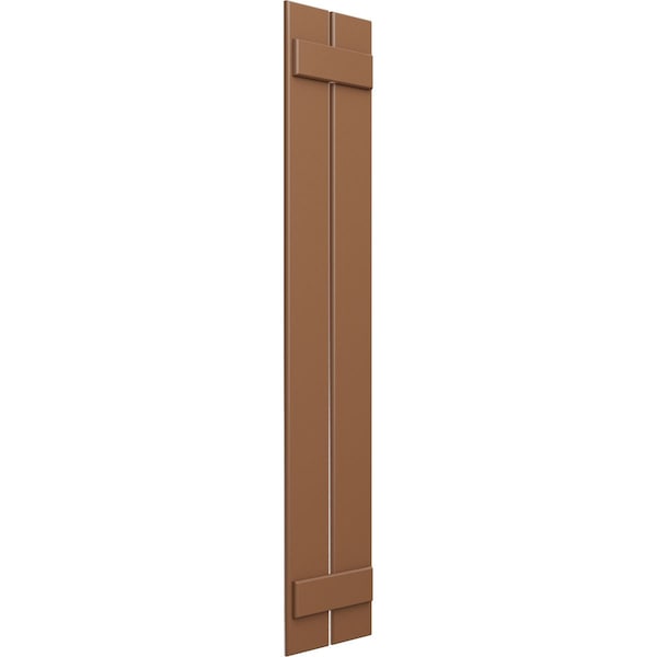 Ekena Millwork True Fit PVC, Two Board Spaced Board-n-Batten Shutters, Burnt Toffee, 11 1/4W x 60H, PR - TFP101SBF11X060BT