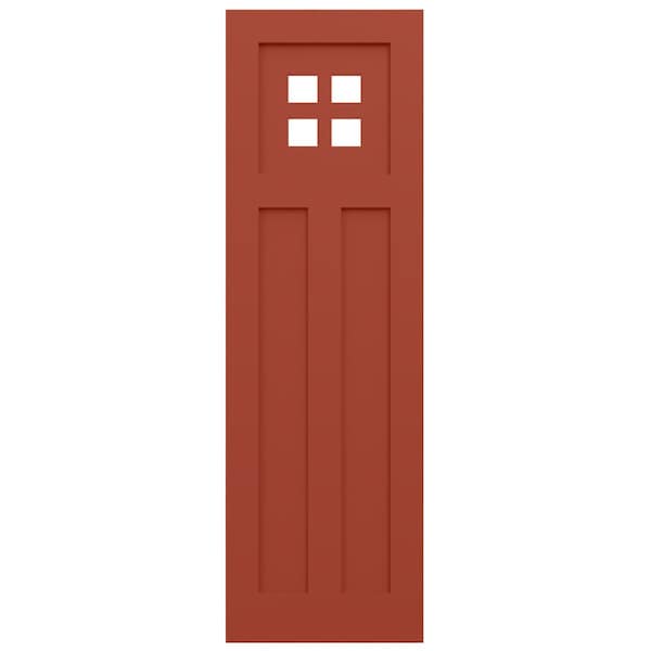 Ekena Millwork True Fit PVC San Antonio Mission Style Fixed Mount Shutters, Colorful Leaves, 12W x 28H, PR - TFP001ST12X028CL