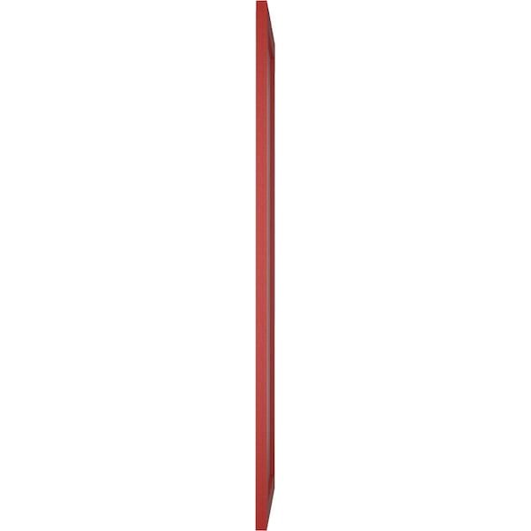Ekena Millwork True Fit PVC Single Panel Herringbone Modern Style Fixed Mount Shutters, Fire Red, 12W x 42H, PR - TFP001HB12X042BR