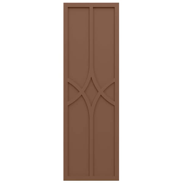 Ekena Millwork True Fit PVC Cedar Park Fixed Mount Shutters, Burnt Toffee, 15W x 28H, PR - TFP001CP15X028BT