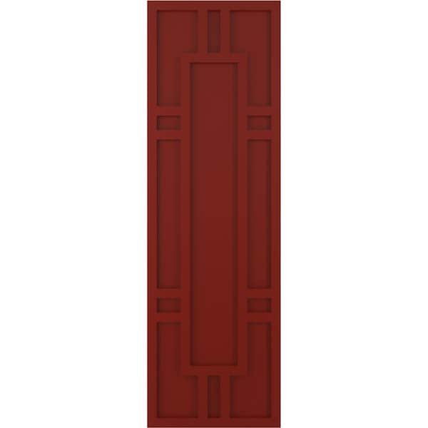 Ekena Millwork True Fit PVC Hastings Fixed Mount Shutters, Pepper Red, 15W x 49H, PR - TFP001HS15X049MR