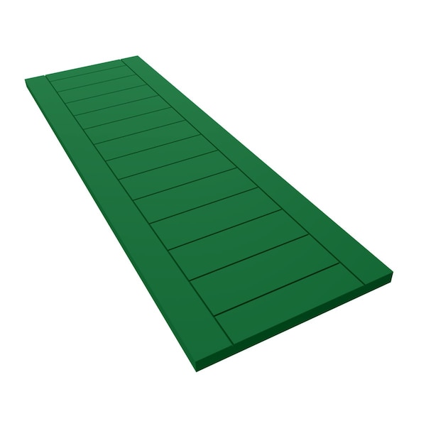 Ekena Millwork True Fit PVC Horizontal Slat Framed Modern Style Fixed Mount Shutters, Viridian Green, 12W x 58H, PR - TFP001HF12X058HG