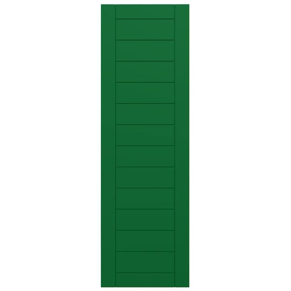 Ekena Millwork True Fit PVC Horizontal Slat Framed Modern Style Fixed Mount Shutters, Viridian Green, 12W x 58H, PR - TFP001HF12X058HG