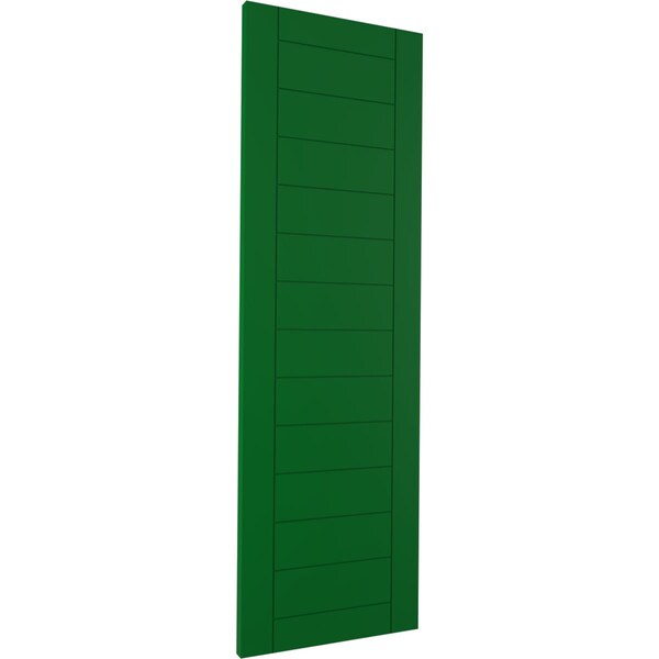 Ekena Millwork True Fit PVC Horizontal Slat Framed Modern Style Fixed Mount Shutters, Viridian Green, 12W x 58H, PR - TFP001HF12X058HG