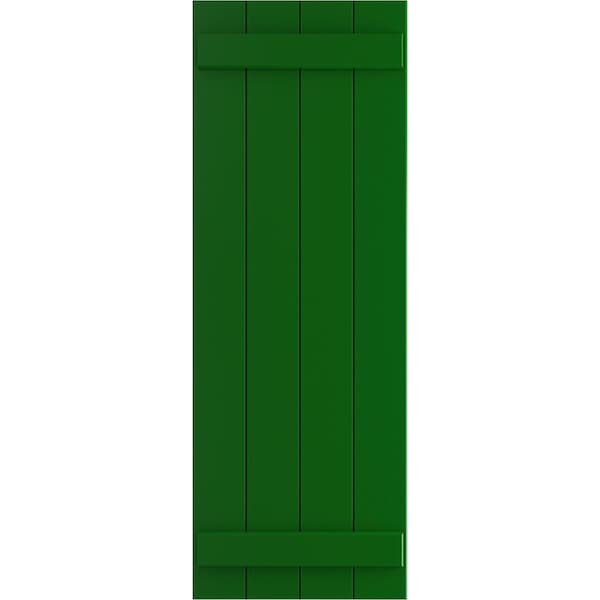 Ekena Millwork True Fit PVC Four Board Joined Board-n-Batten Shutters, Viridian Green, 21 1/2W x 71H, PR - TFP101BBF21X071HG