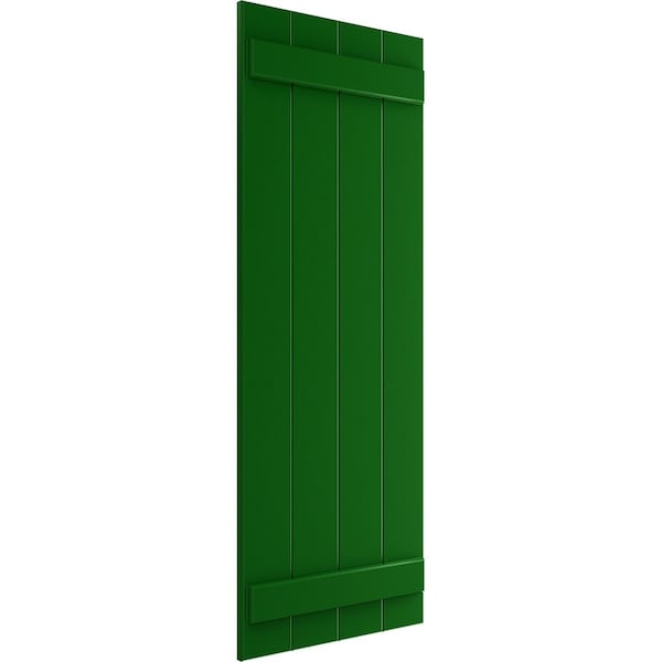 Ekena Millwork True Fit PVC Four Board Joined Board-n-Batten Shutters, Viridian Green, 21 1/2W x 71H, PR - TFP101BBF21X071HG