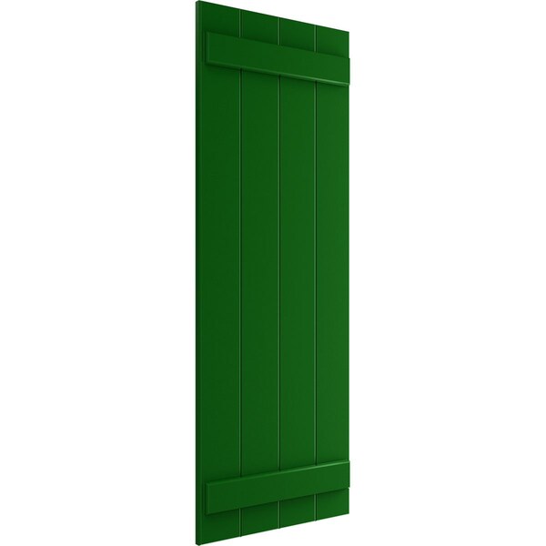 Ekena Millwork True Fit PVC Four Board Joined Board-n-Batten Shutters, Viridian Green, 21 1/2W x 71H, PR - TFP101BBF21X071HG