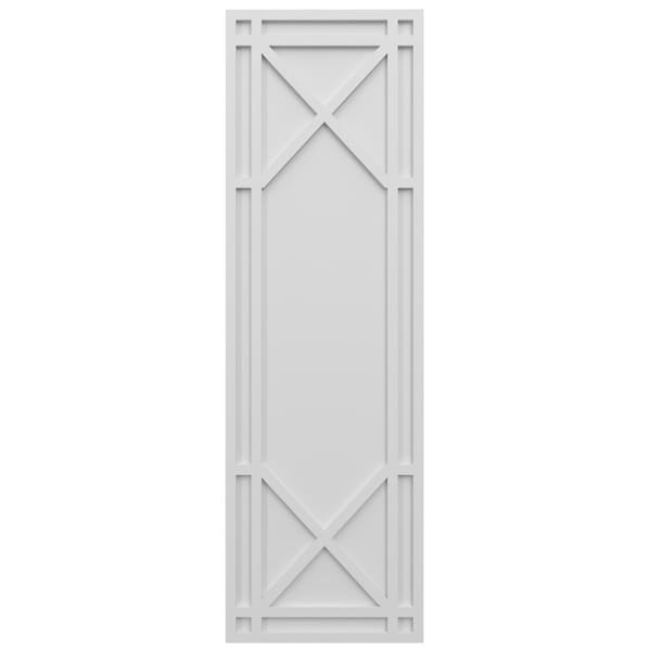 Ekena Millwork True Fit PVC Bungalow Fixed Mount Shutters, White, 15W x 26H, PR - TFP001BG15X026WH