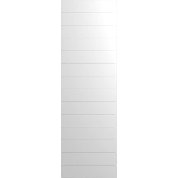 Ekena Millwork True Fit PVC Horizontal Slat Modern Style Fixed Mount Shutters, White, 15W x 34H, PR - TFP001HZ15X034WH