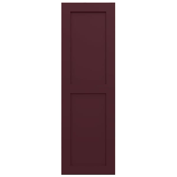 Ekena Millwork True Fit PVC Two Equal Flat Panel Shutters, Wine Red, 18W x 58H, PR - TFP101FPF18X058WR