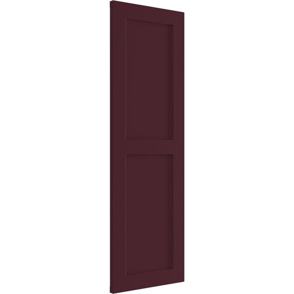 Ekena Millwork True Fit PVC Two Equal Flat Panel Shutters, Wine Red, 18W x 58H, PR - TFP101FPF18X058WR