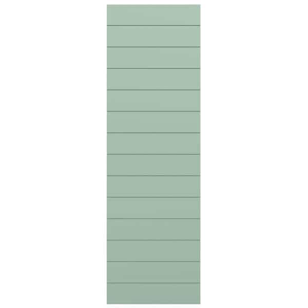Ekena Millwork True Fit PVC Horizontal Slat Modern Style Fixed Mount Shutters, Seaglass, 18W x 57H, PR - TFP001HZ18X057SG
