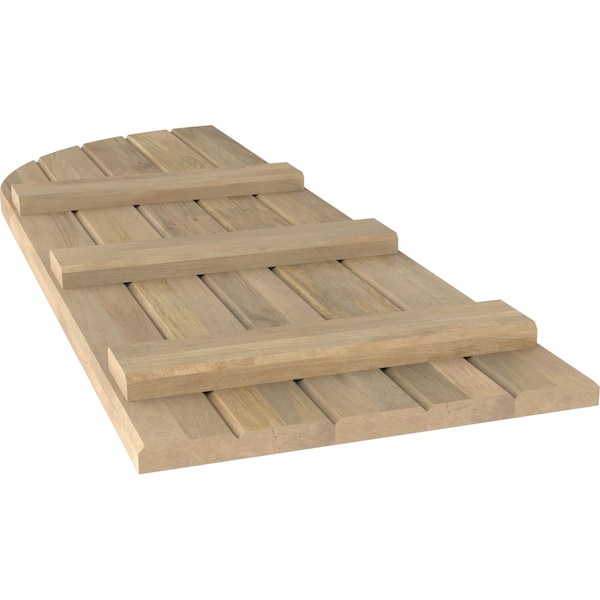 Ekena Millwork Americraft 5-Board (3 Batten) Wood Joined Board-n-Batten Shutters w/ Arch Top, ARW401BQ518X33UNH, PR - ARW401BQ518X33UNH