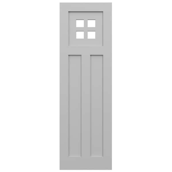Ekena Millwork True Fit PVC San Antonio Mission Style Fixed Mount Shutters, Primed, 15"W x 66"H - TFP001ST15X066PR