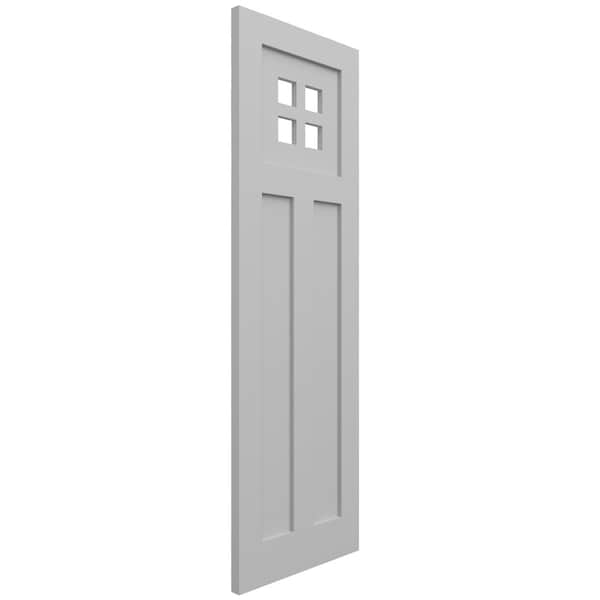 Ekena Millwork True Fit PVC San Antonio Mission Style Fixed Mount Shutters, Primed, 15"W x 66"H - TFP001ST15X066PR