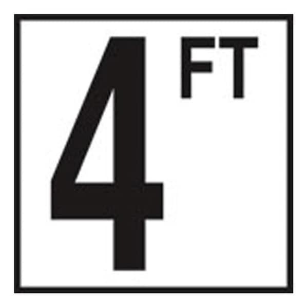 Inlays 6 x 6 in. Tile with 5 in. Number 4FT Non-Skid Ceramic Depth Marker - CC620040