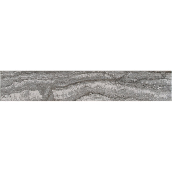 Msi Pietra Bernini Carbone 3 In. X 18 In. Porcelain Bullnose Tile Trim In Gray, 25PK - ZOR-PT-TR-0157