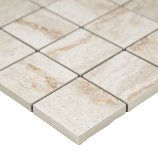 Msi Bernini Bianco 2 In. X 4 In. Glazed Porcelain Mesh-Mounted Mosaic Tile, 8PK - ZOR-PT-0286