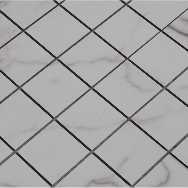 Msi Pietra Calacatta 12 In. X 12 In. X 10 Mm Matte Porcelain Mosaic Tile, 8PK - ZOR-PT-0145