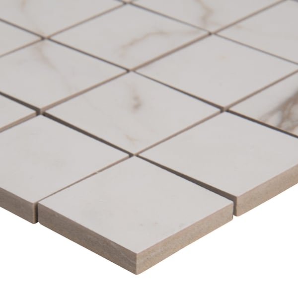 Msi Pietra Calacatta 12 In. X 12 In. X 10 Mm Matte Porcelain Mosaic Tile, 8PK - ZOR-PT-0145