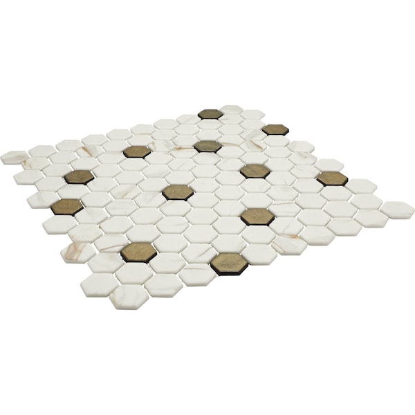 Daltile Uptown Glass 1in Hexagon Mosaic, 16.92 SQFT Per Carton, 18PK - UP271HEXMS1P