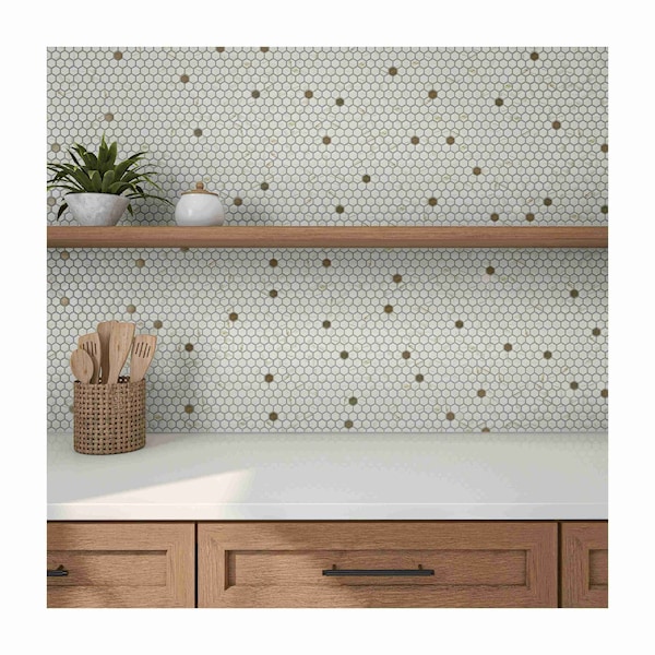 Daltile Uptown Glass 1in Hexagon Mosaic, 16.92 SQFT Per Carton, 18PK - UP271HEXMS1P