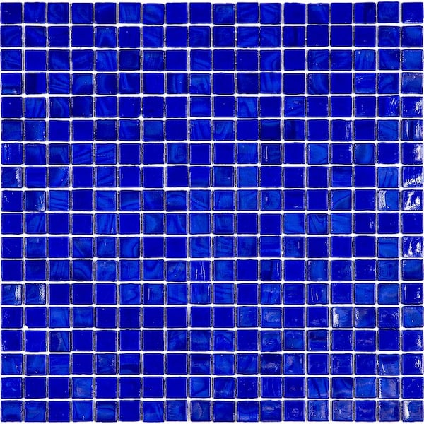 Apollo Tile Skosh 11.6 in. x 11.6 in. Glossy Royal Blue Glass Mosaic Wall and Floor Tile 18.69 sqft/case, 20PK - APLNB88BL570A